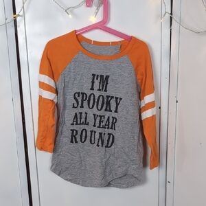 Playful Kids Raglan Tee - Orange and Gray